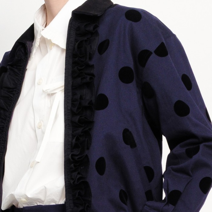 Flock Polkadot Ruffle Jacket