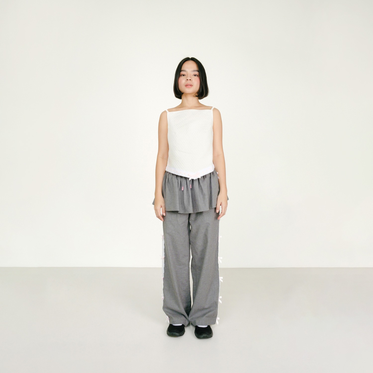 Broderie Ribbon Skirt Pants