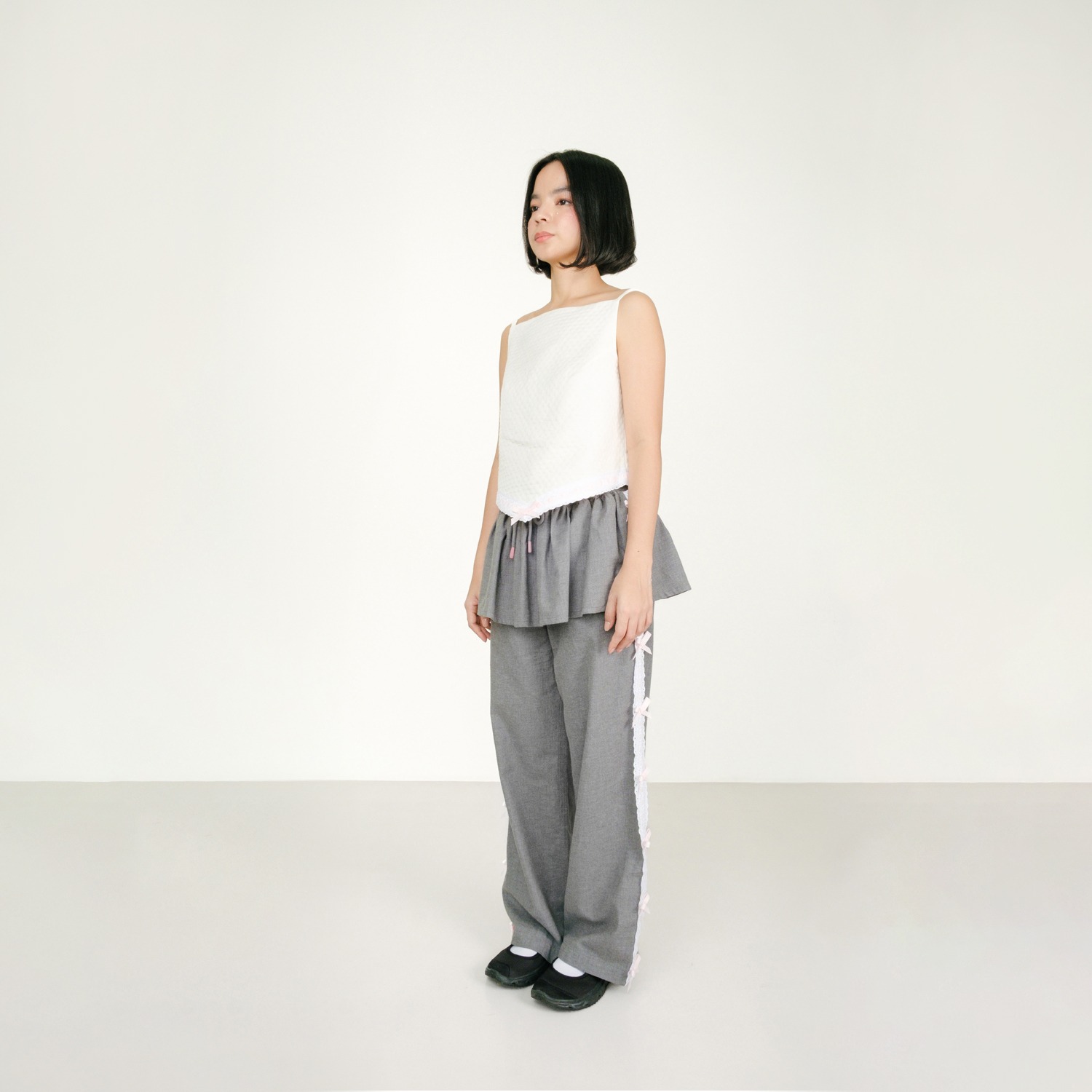 Broderie Ribbon Skirt Pants