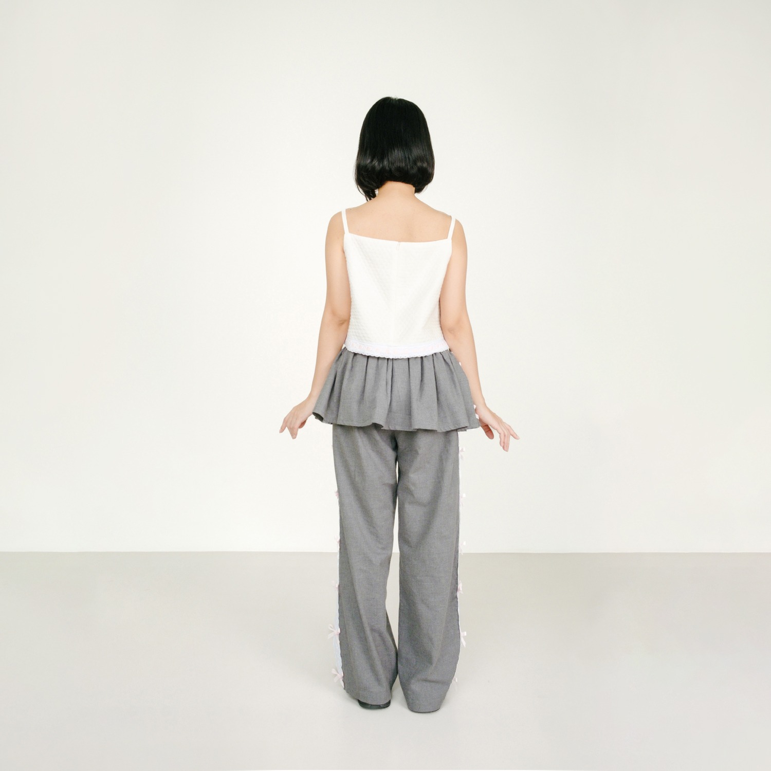 Broderie Ribbon Skirt Pants