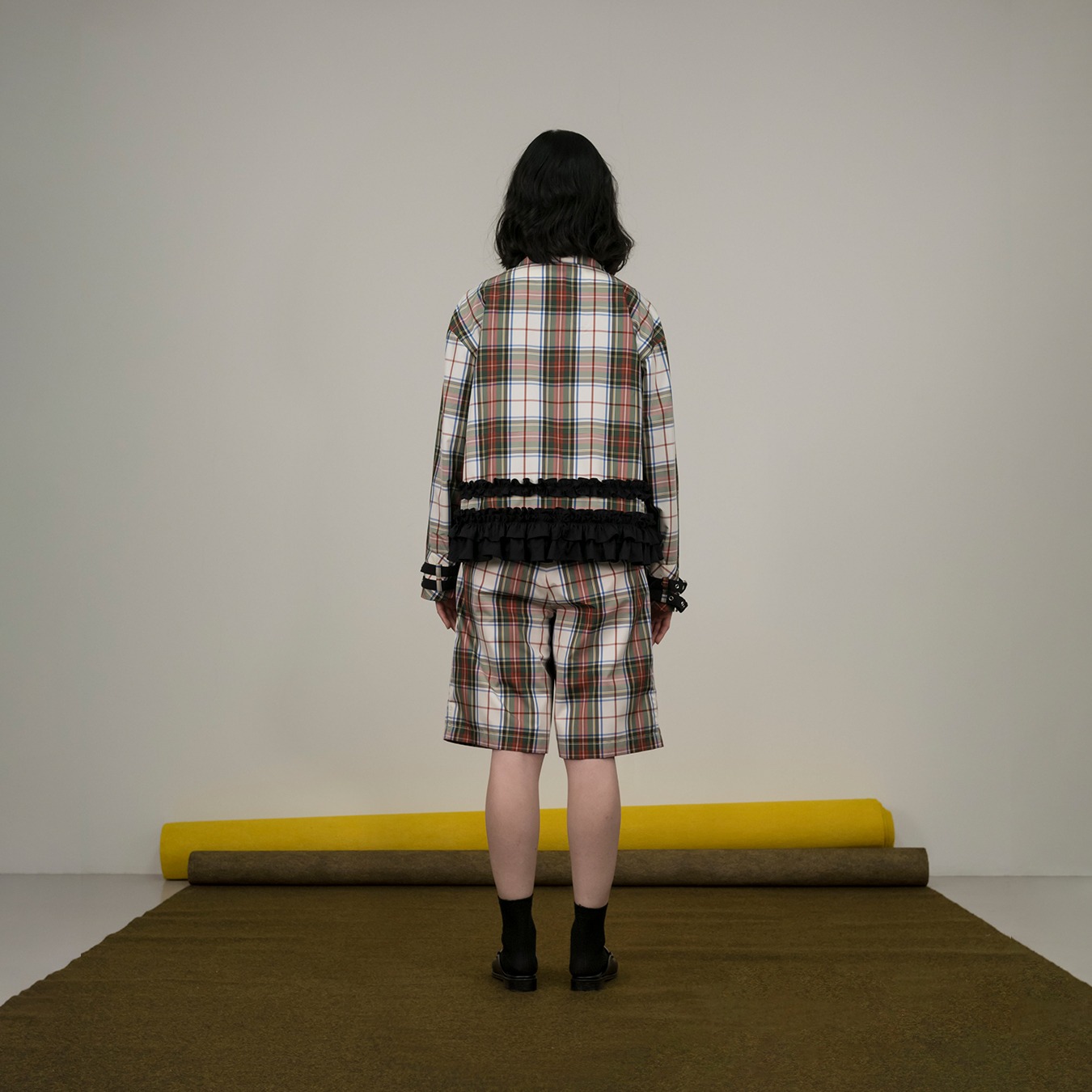 Tartan Frill Jacket with Belts