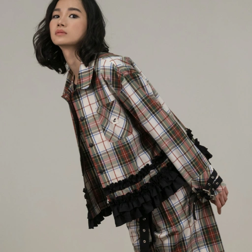Tartan Frill Jacket with Belts