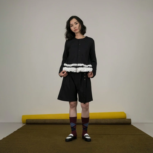 Image of Frill Cardigan in Black