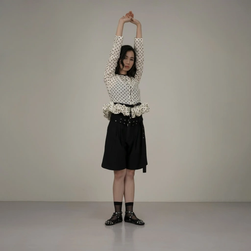 Image of Polkadot Tutu Shirt with Belt