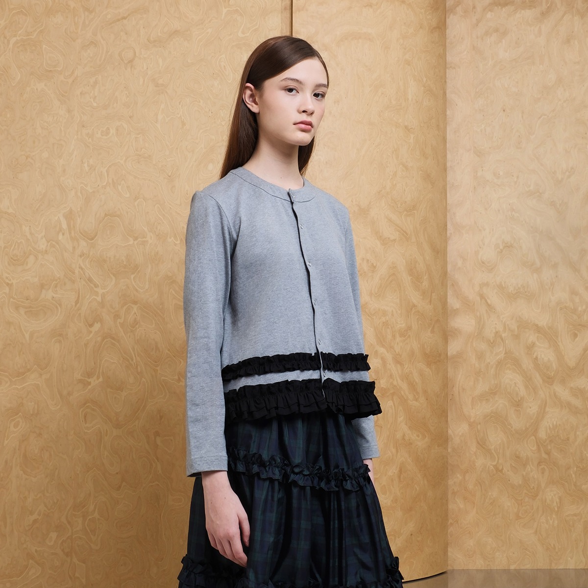Stacking Frill Cardigan - Black
