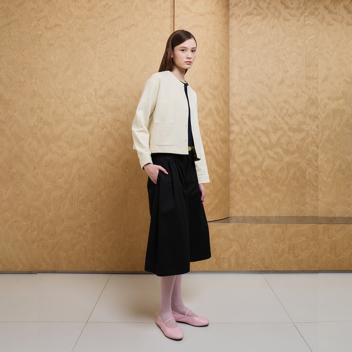 Polka Scarf Jacket - Cream