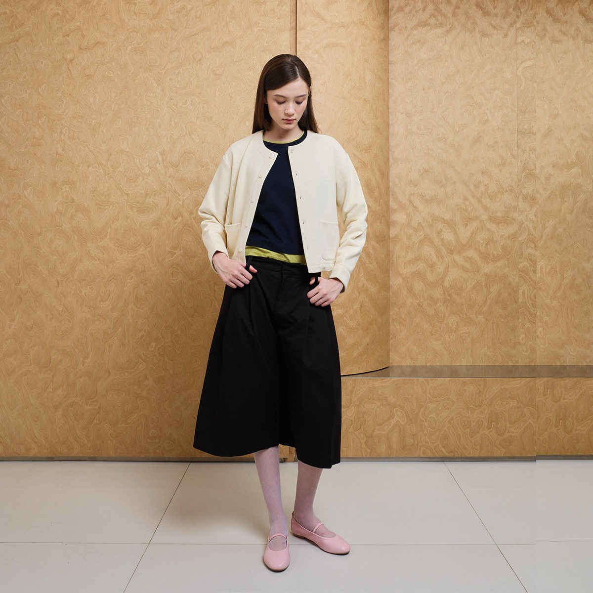 Polka Scarf Jacket - Cream