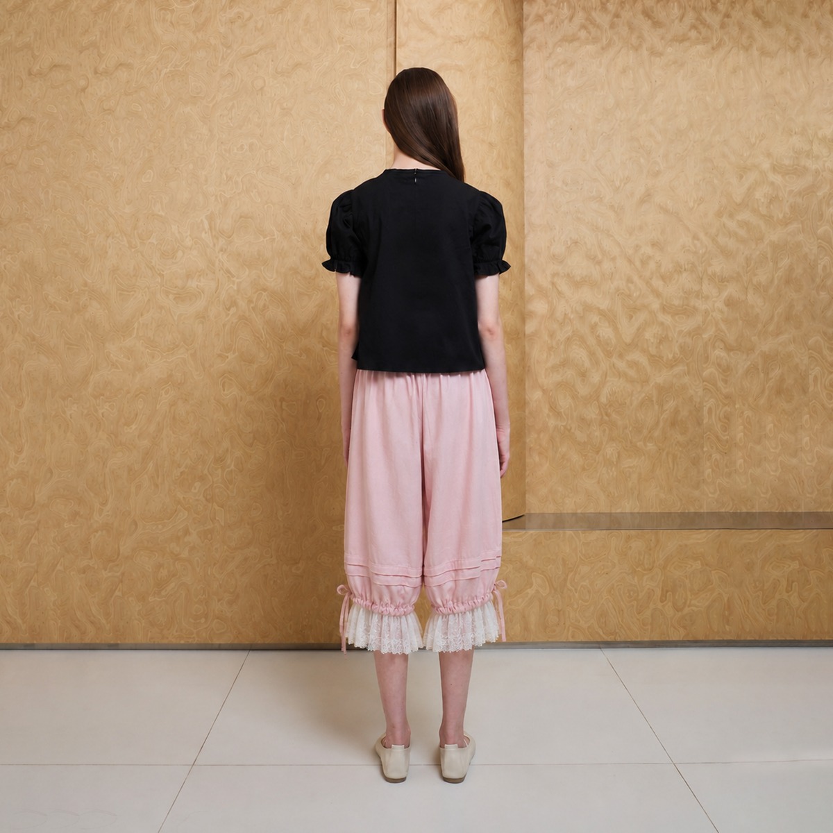 Plume Gather Pants - Pink