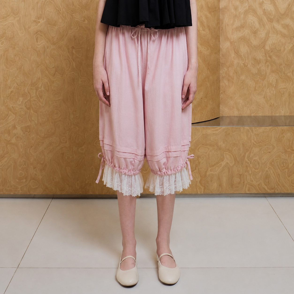 Plume Gather Pants - Pink
