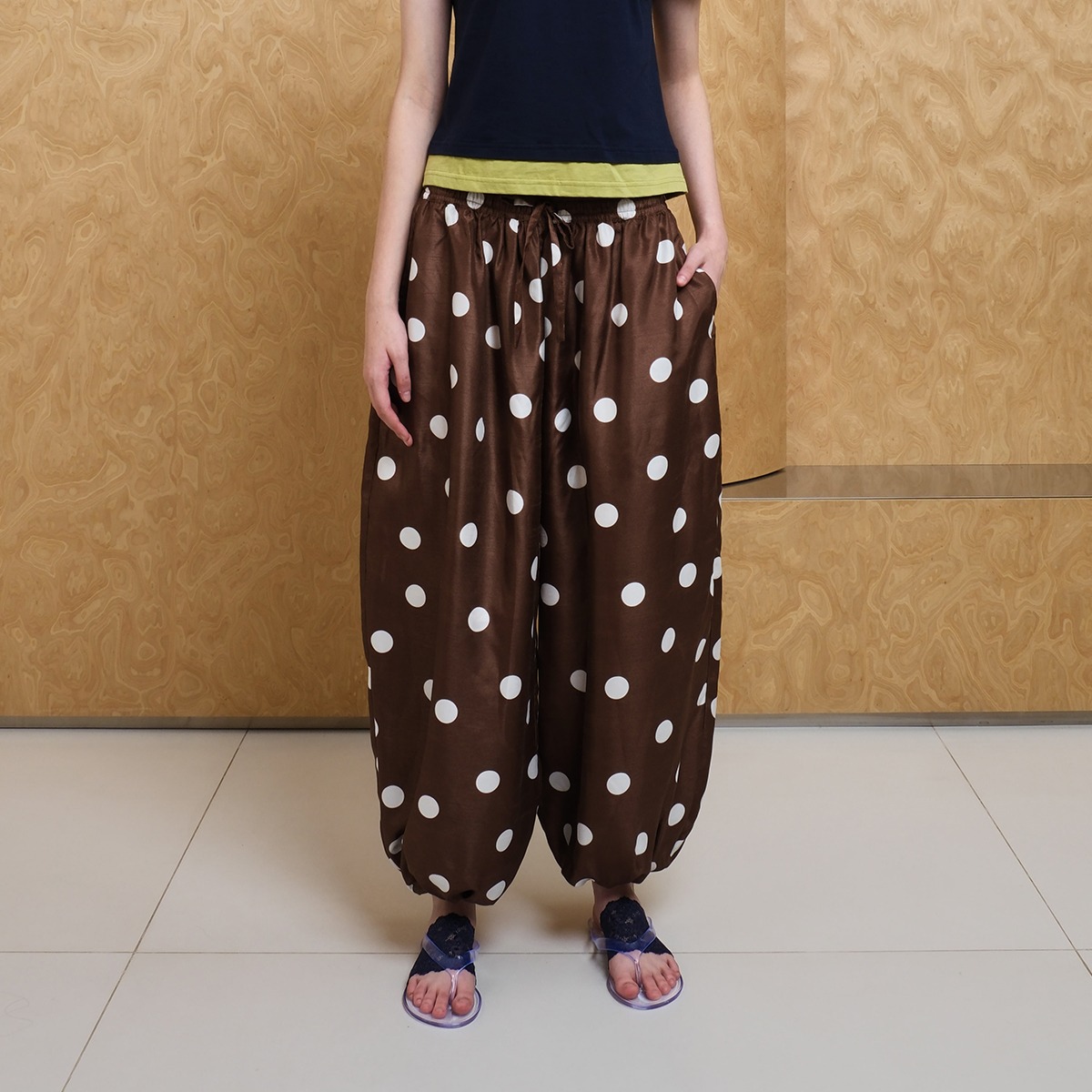 Polkadot Baloon Pants in Brown