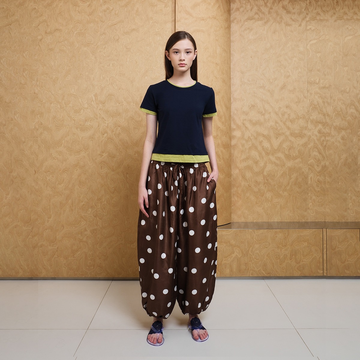 Polkadot Baloon Pants in Brown