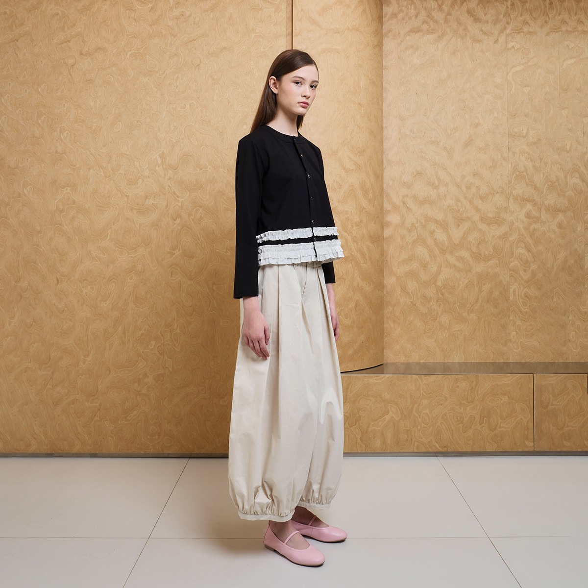 Stacking Frill Cardigan - Black