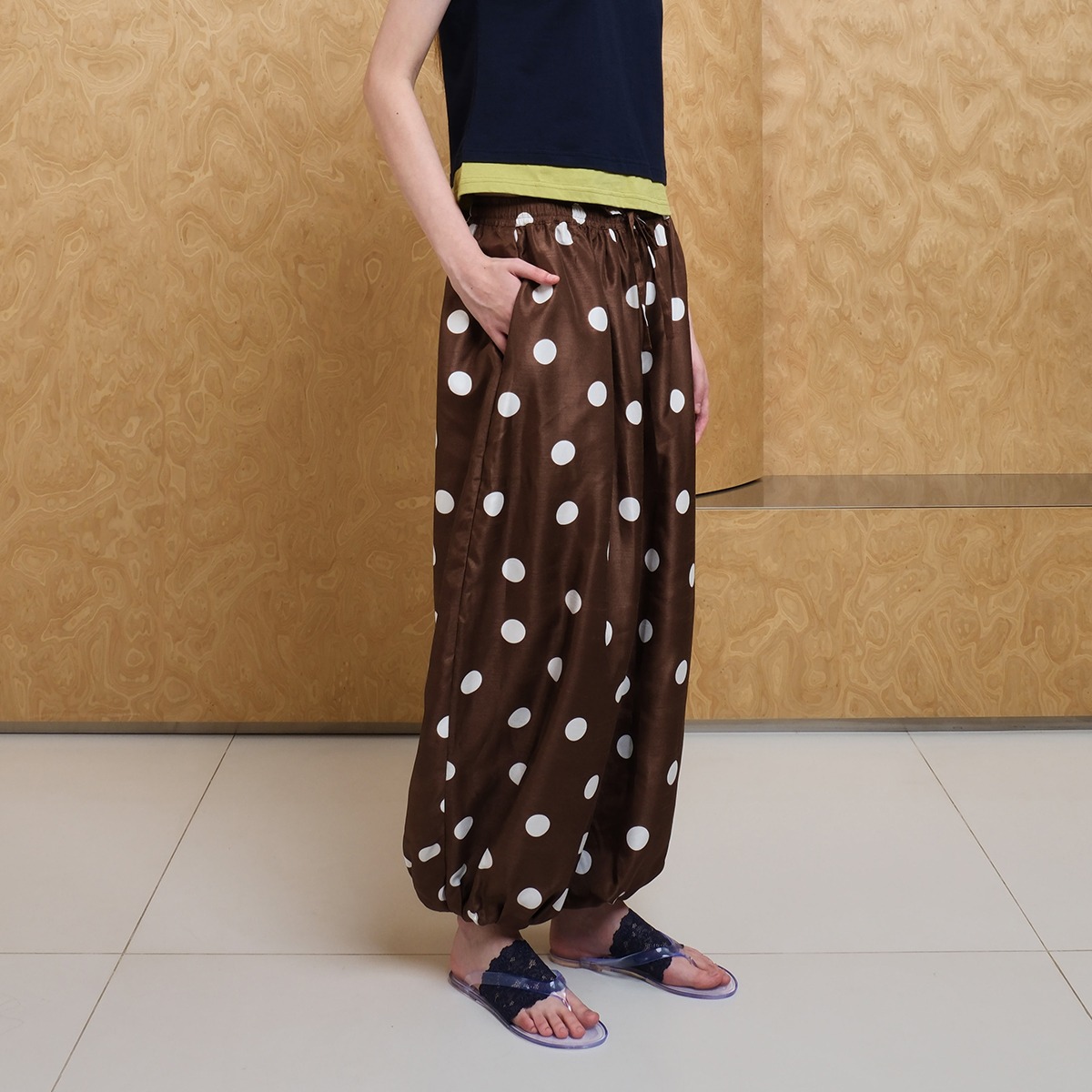 Polkadot Baloon Pants in Brown