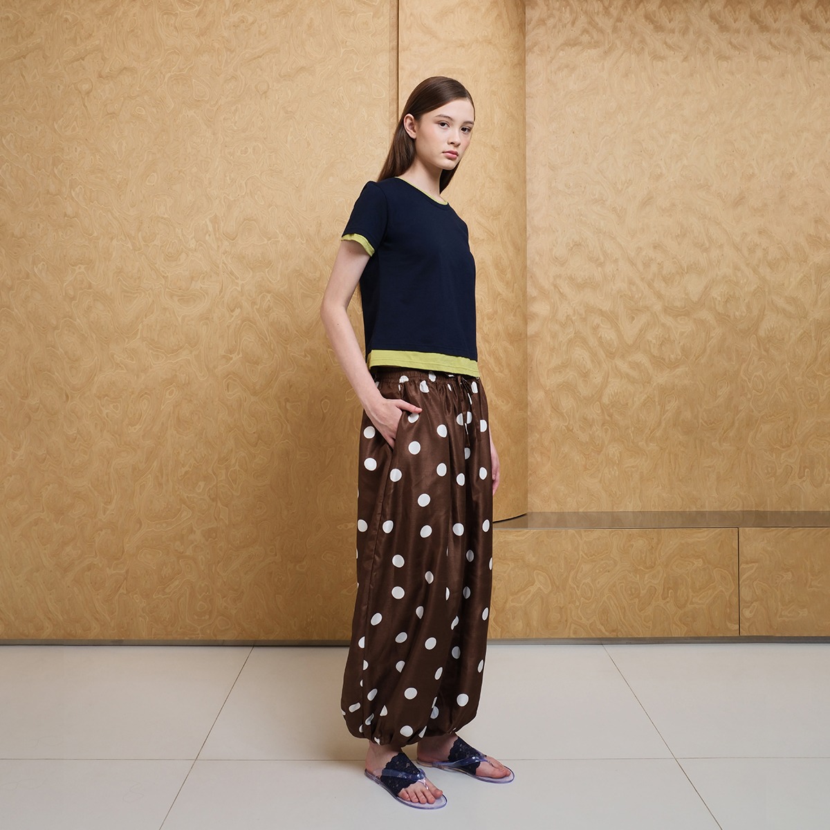 Polkadot Baloon Pants in Brown