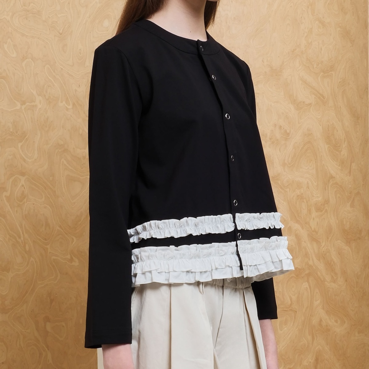 Stacking Frill Cardigan - Black
