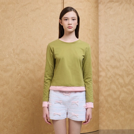 Pistachio LS Peep Tee