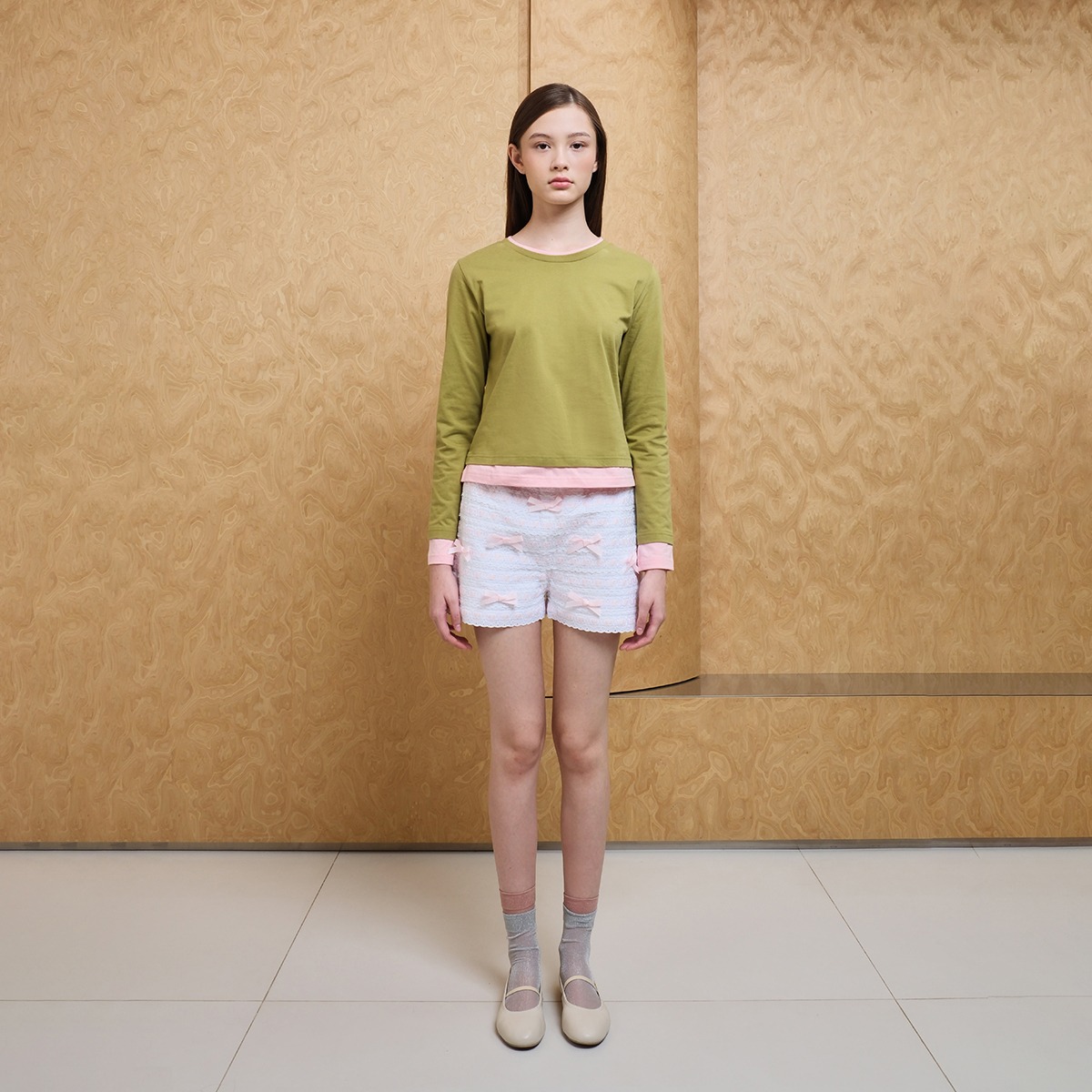 Pistachio LS Peep Tee