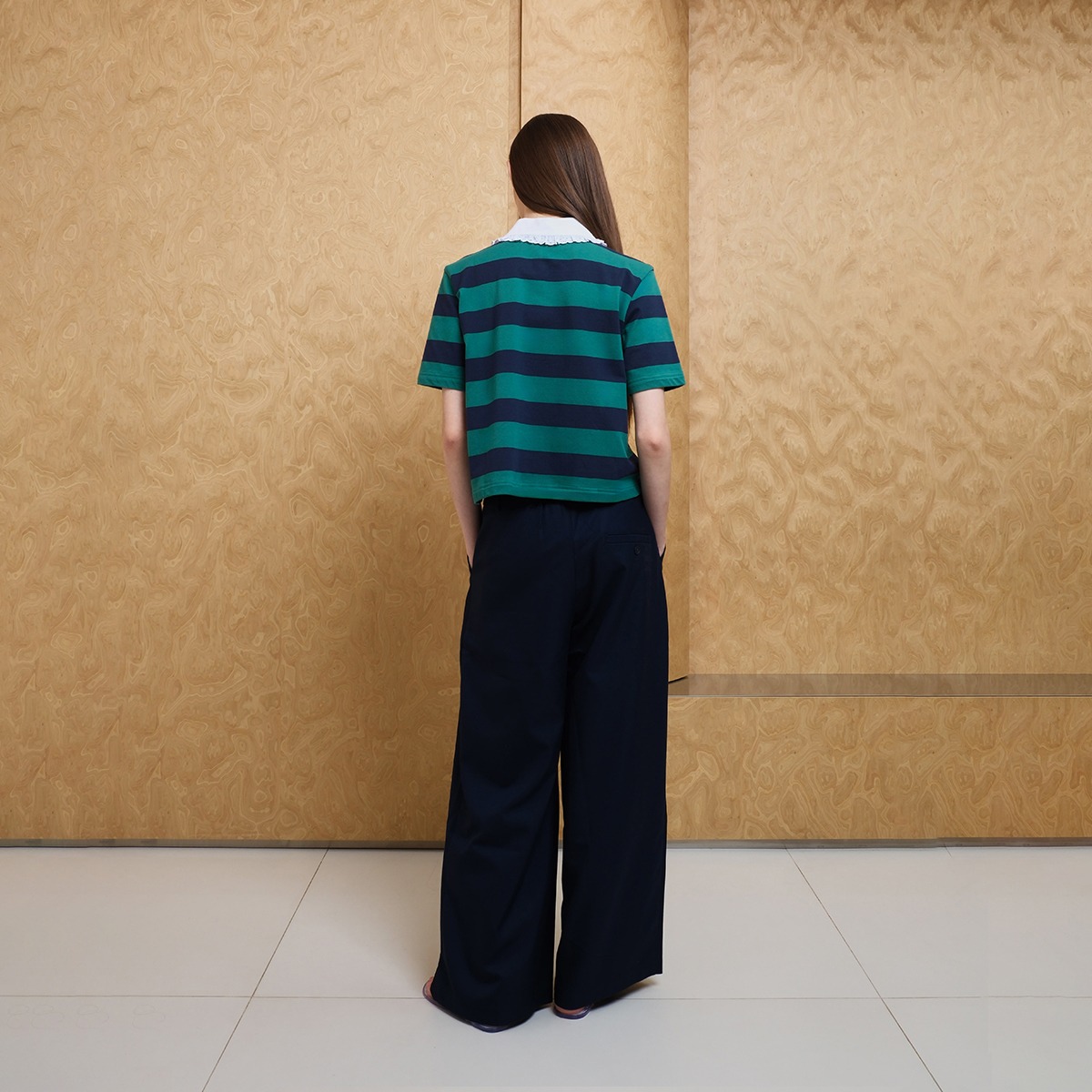 Fluid Pleated Pants in Navy