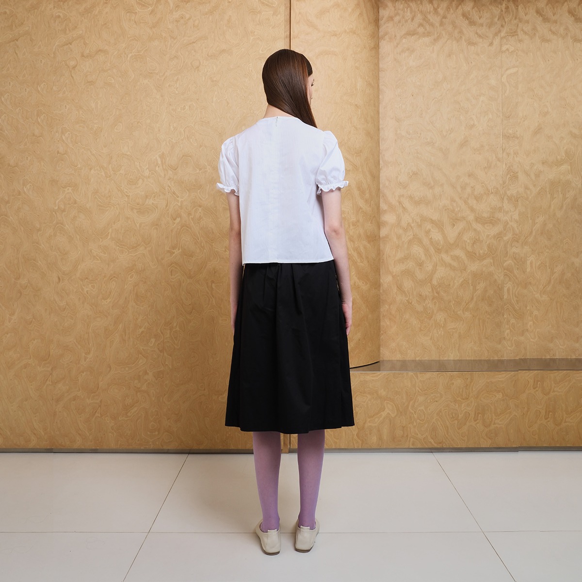 Ribbon Smock Top -  White & Black