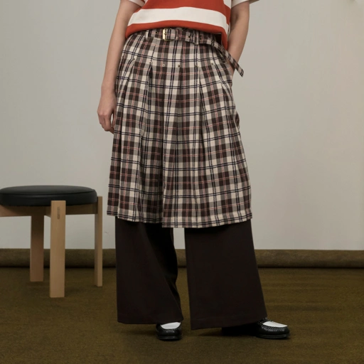 Image of Rivet Belted Plaids Skirt