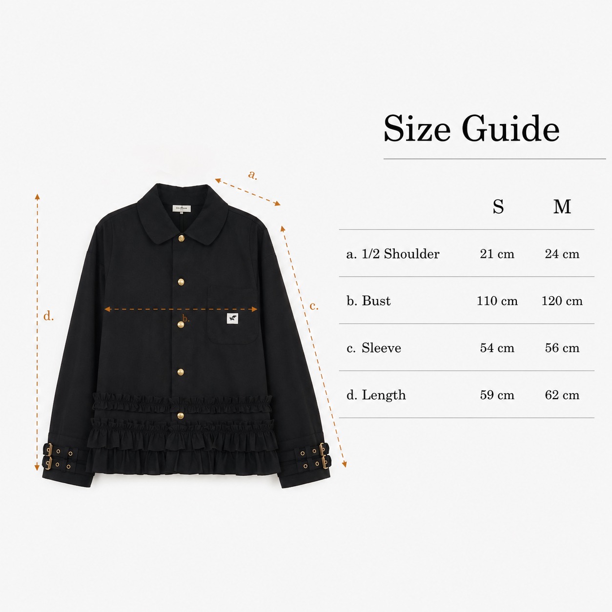 Double Buckle Frill Jacket in Black