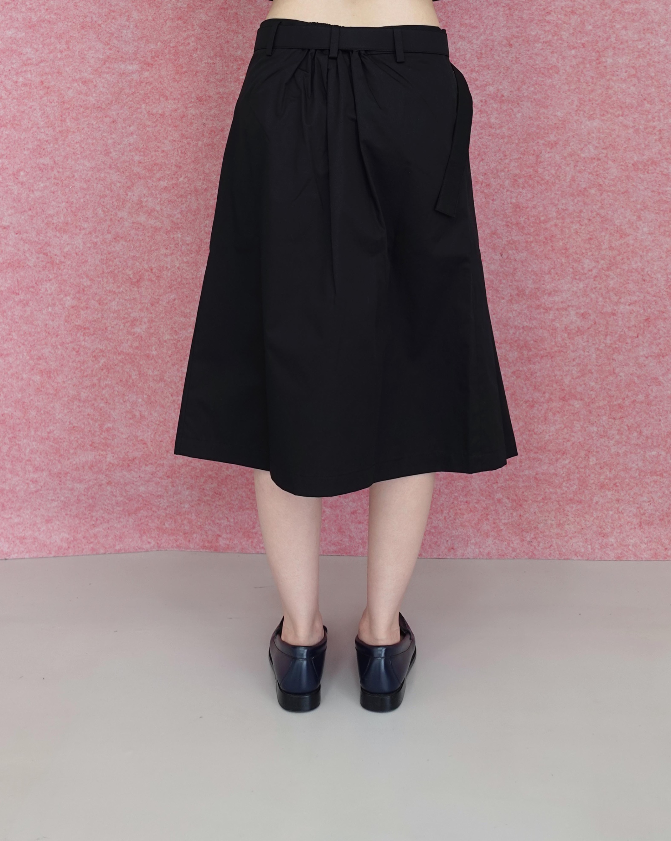 Rivet Belted Skirt in Black
