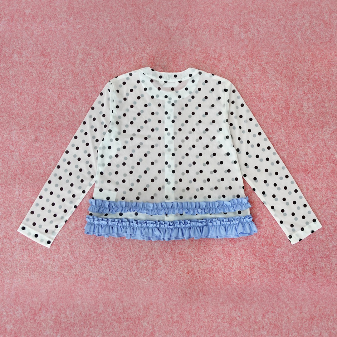 Polkadot Sheer Frill Cardigan