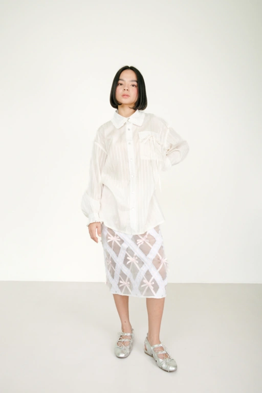 Image of Scandi Girl Lucent Shirt - White