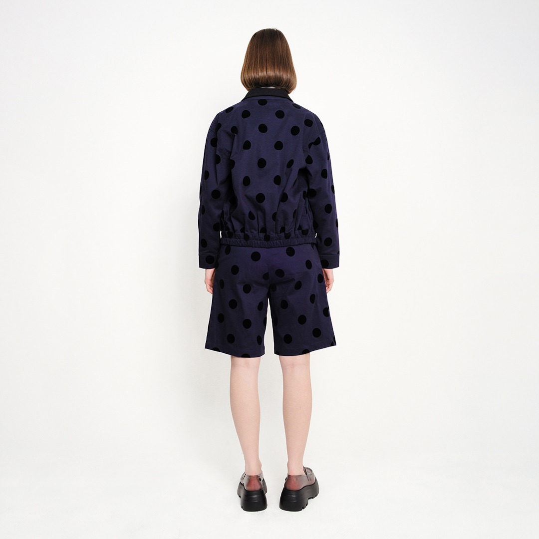 Flock Polkadot Ruffle Jacket
