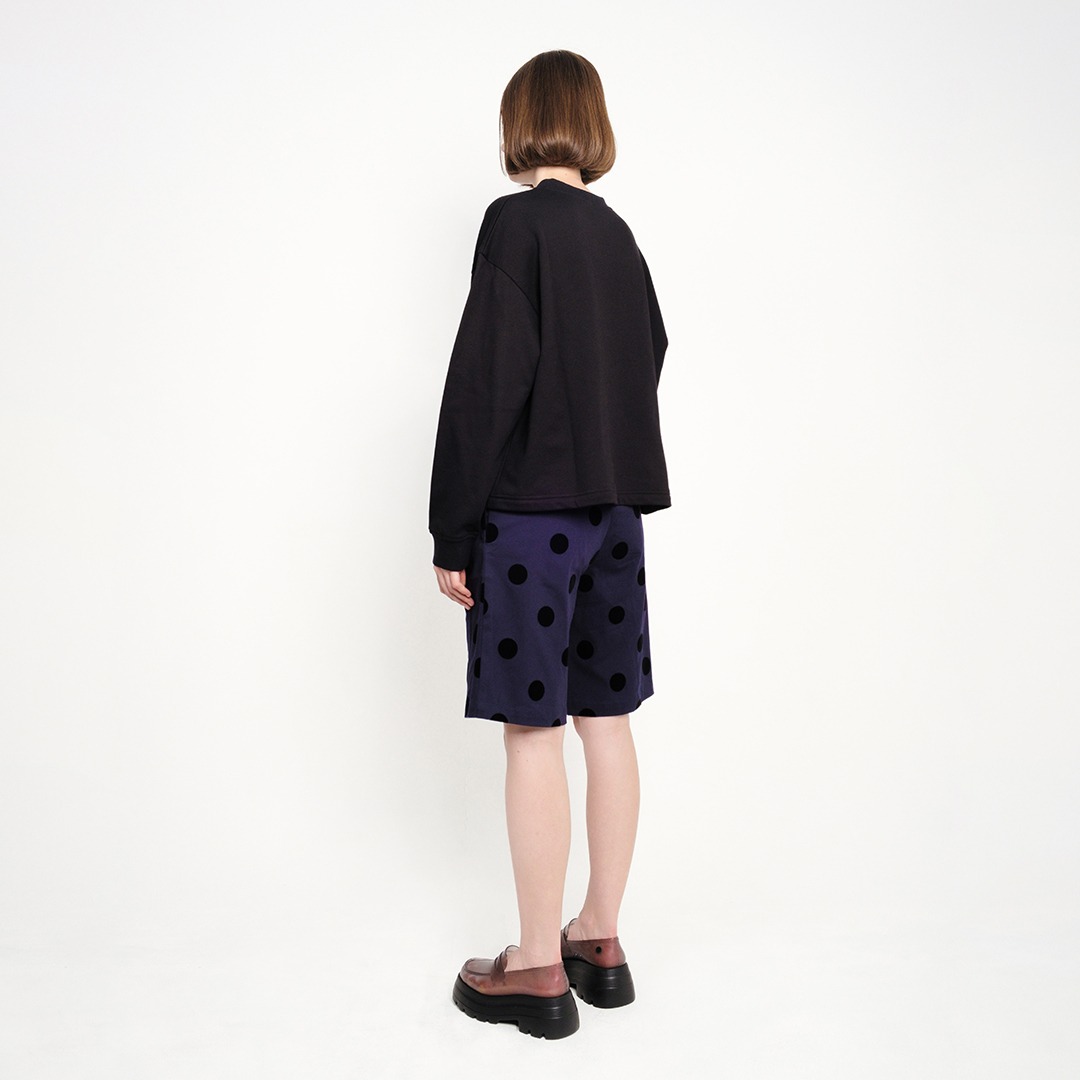 Patch Towel Ribbon Jumper in Black