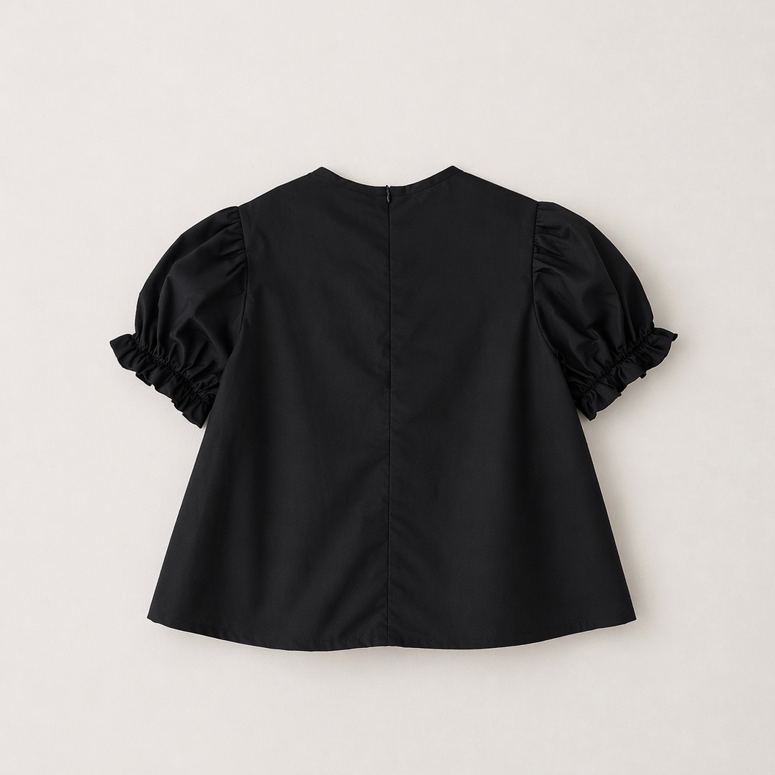 Ribbon Smock Top - All Black