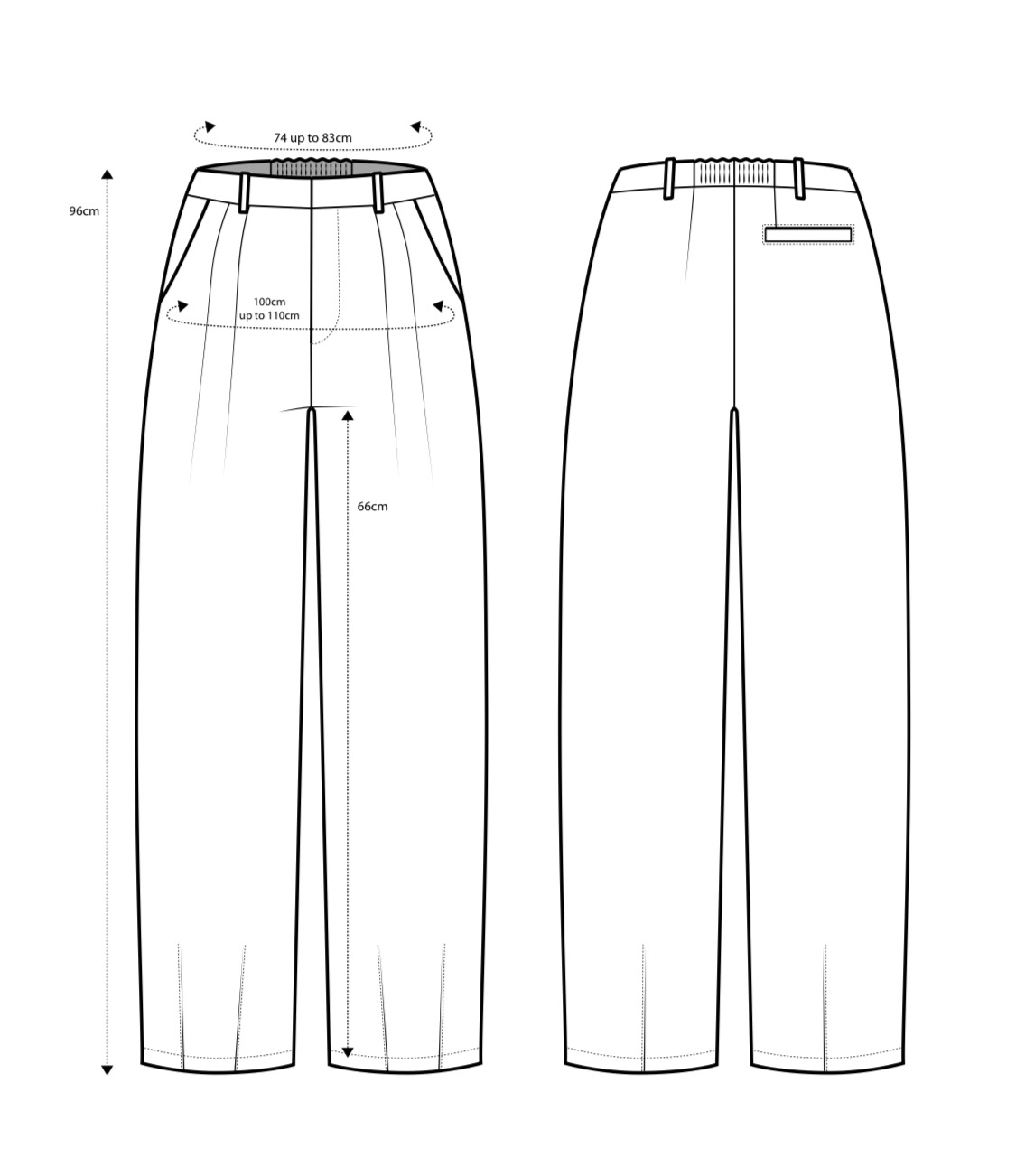 Pleats Baggy Pants in Pink