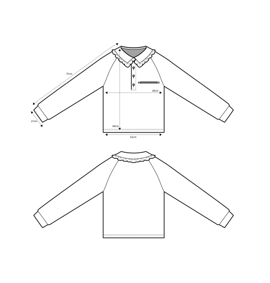 Stripes Patch Oversized Rugby Shirt