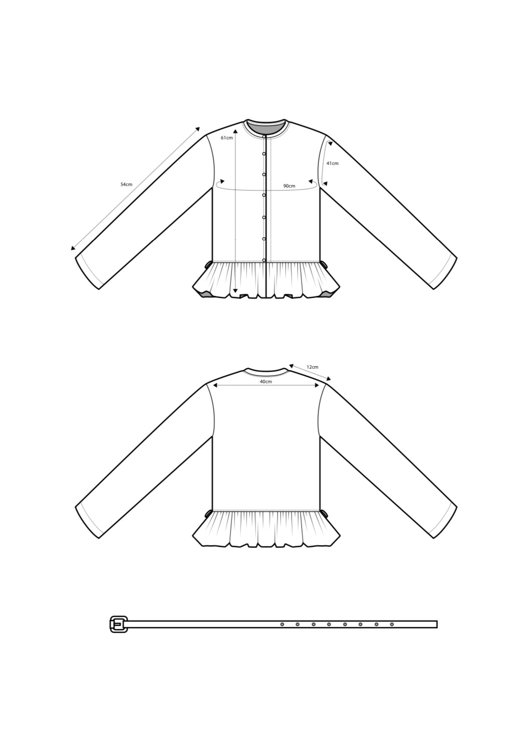 Bordeaux Tutu Shirt with Belt
