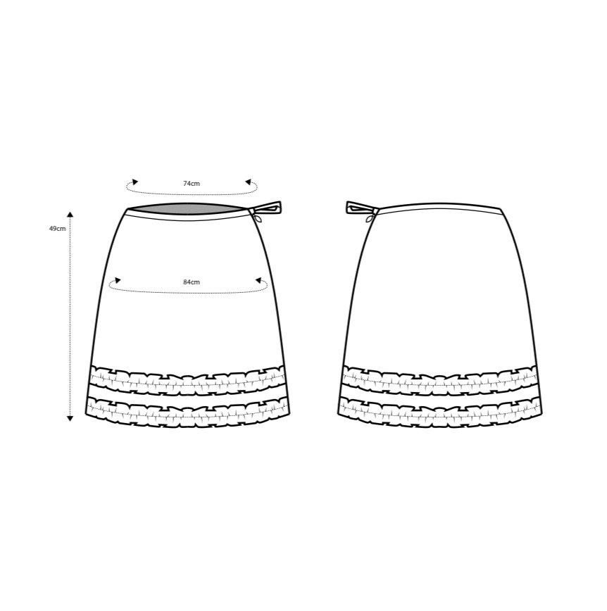 Frill Polka Skirt in Grey