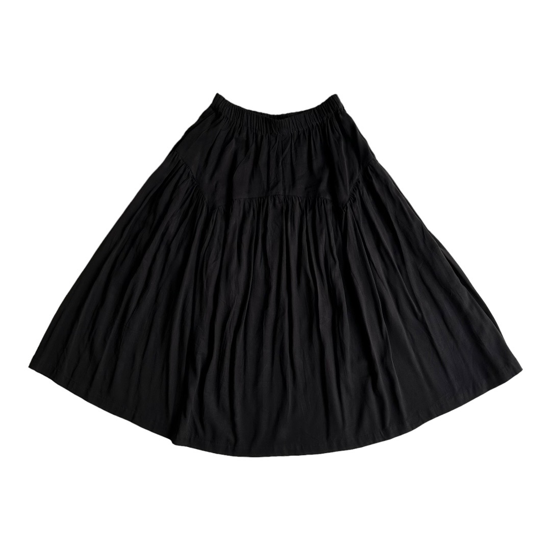 Ribbon Flare Skirt in Black