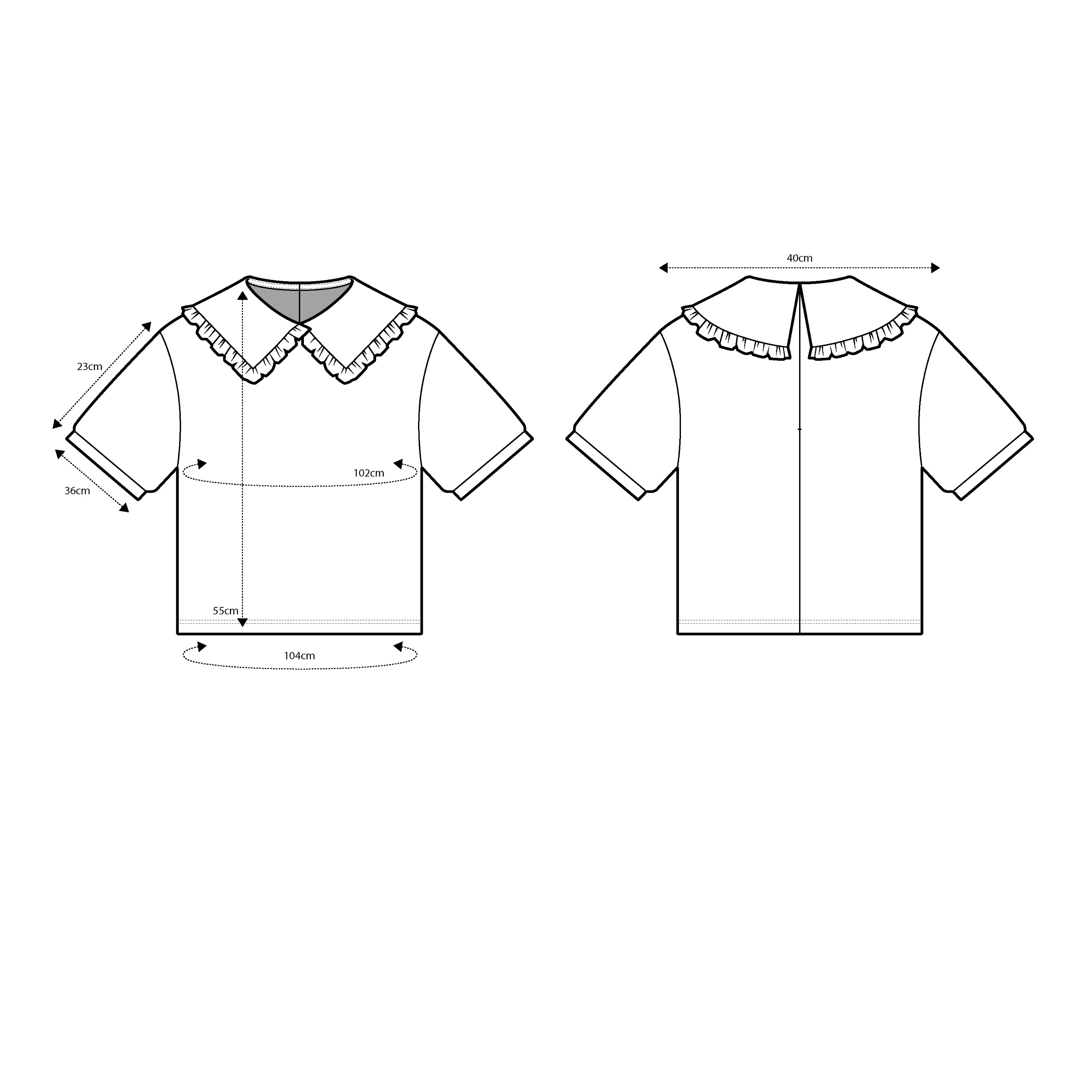 Girl Square Collar Stripes Top in Brick