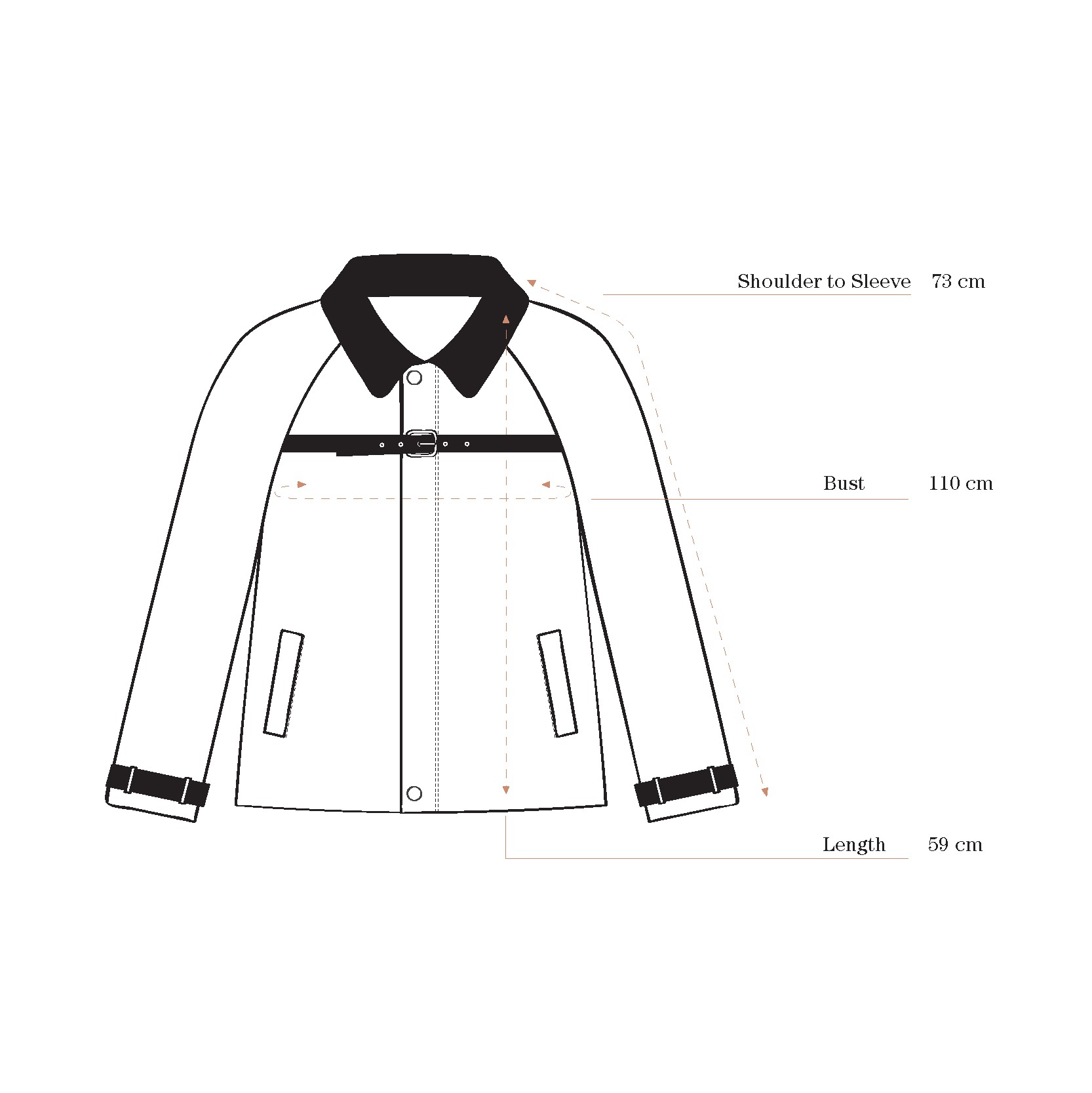 Belted Chest Jacket in Grey