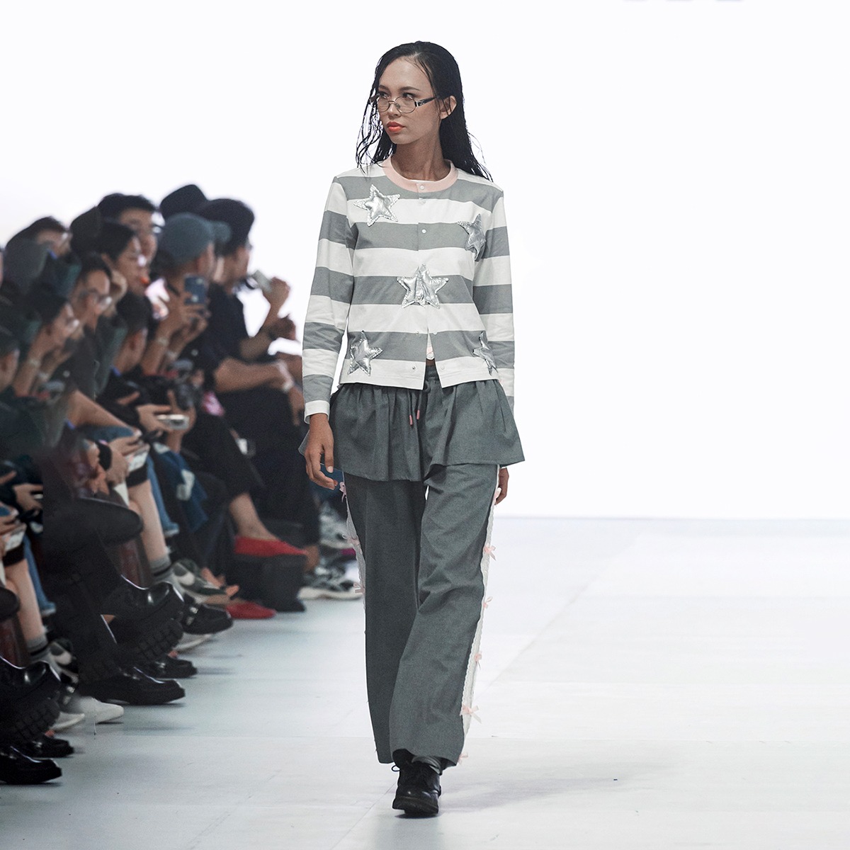 Broderie Ribbon Skirt Pants