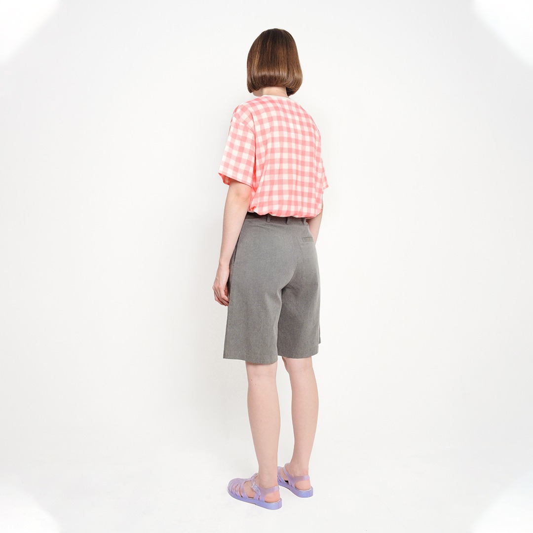 Ribbon Half Pants in Haze Grey