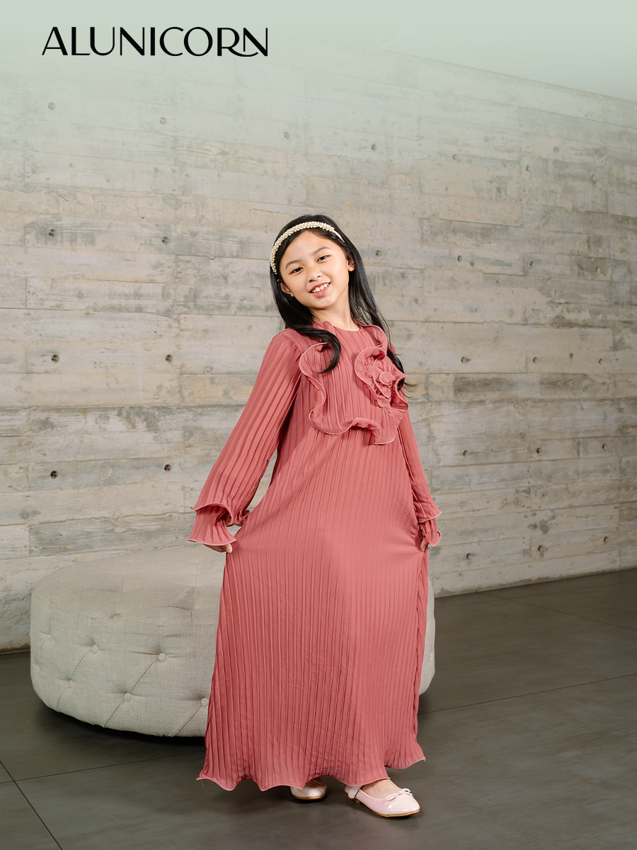 Alunicorn - Indirha Dress - Dress Plisket - Dress- Kid's