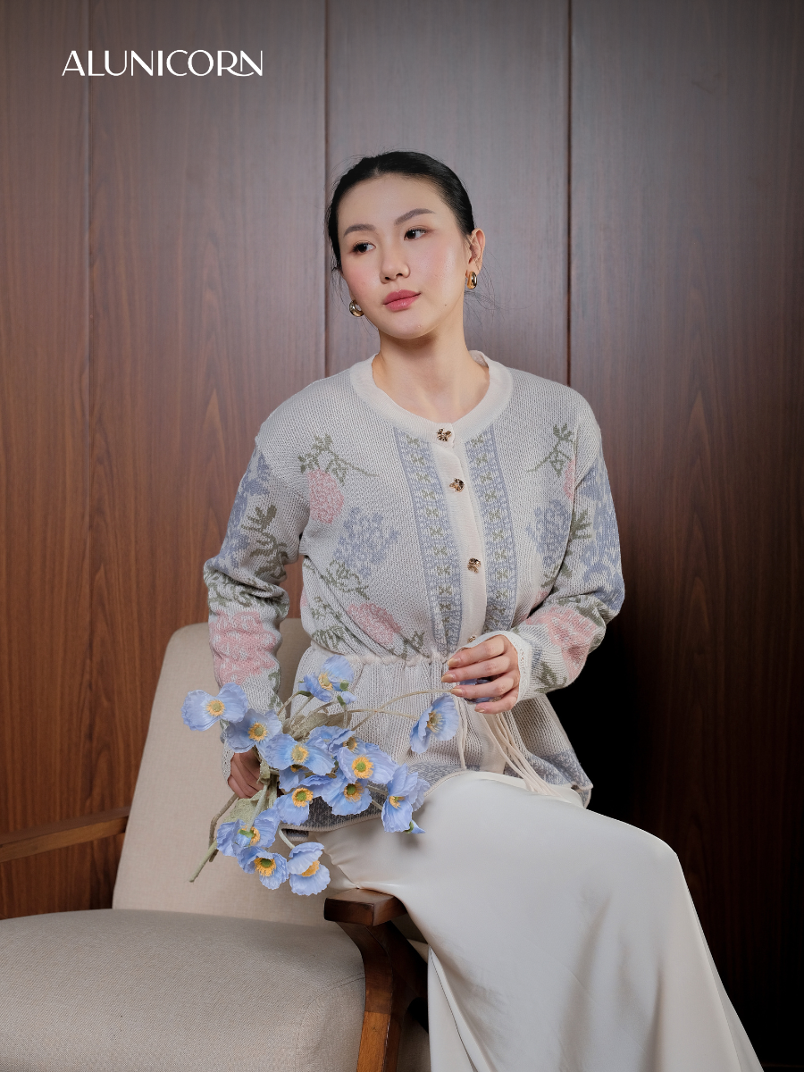 Alunicorn - Senra Series Raine - Cardigan Blouse Wanita Korean Style Knitwear Premium Elegant Casual Outer Rajut Fashion Cewek Kekinian