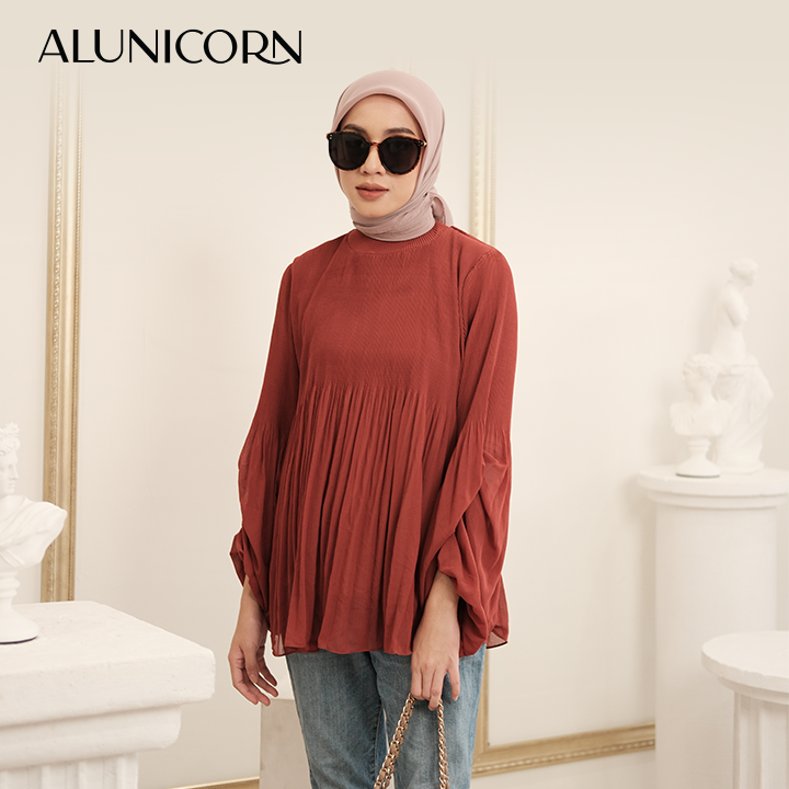 EVENT - Alunicorn - Naomi Blouse - Blouse Plisket -Atasan Blus Wanita