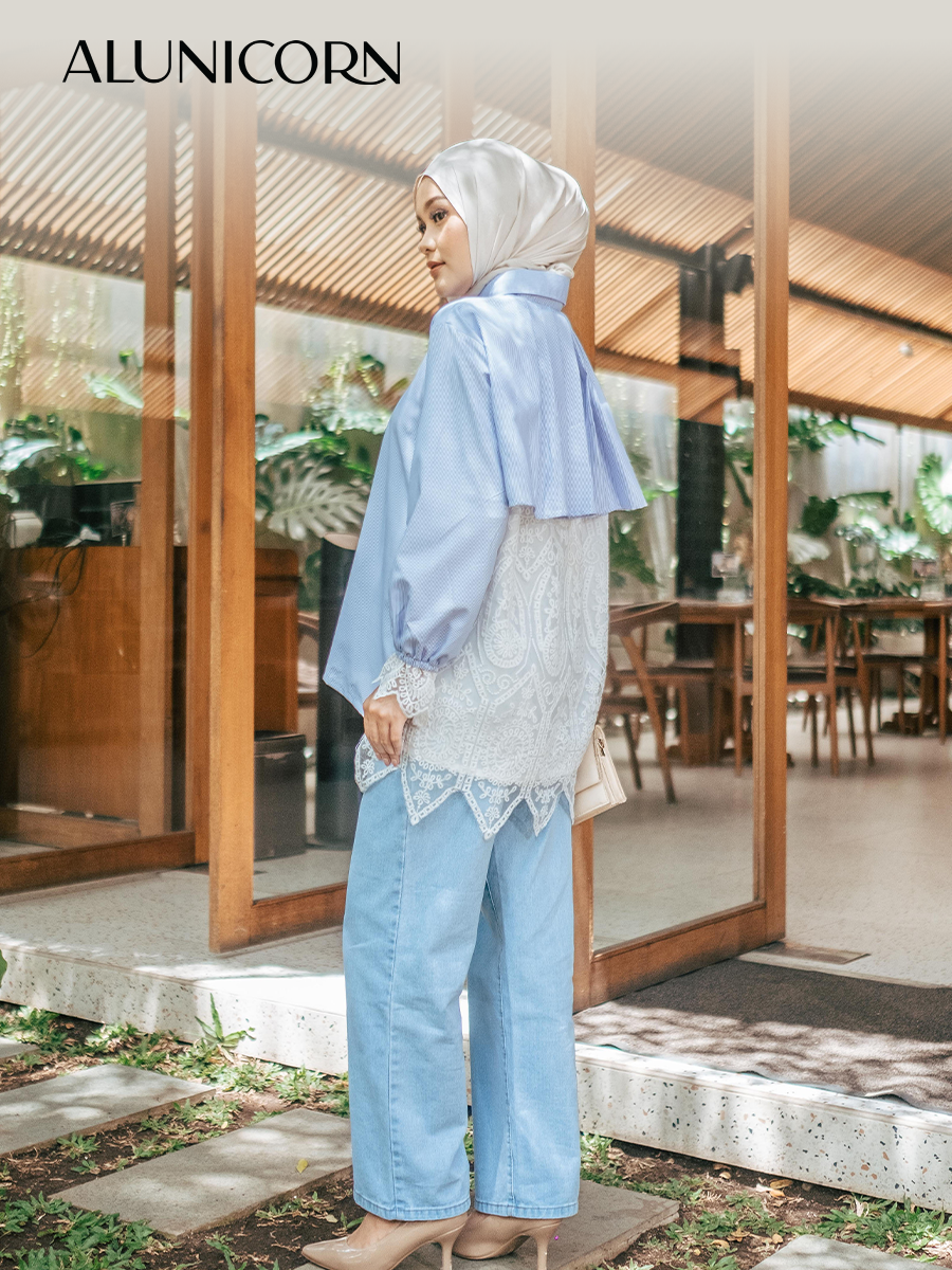 Alunicorn - Royale Classic Series - Kemeja Katun Bordir Wanita  - Desain Elegan & Detail Renda
