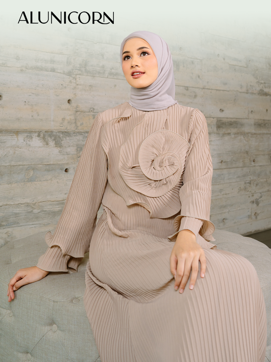Alunicorn  - Indirha Dress -  Dress Plisket- Dress Mom's