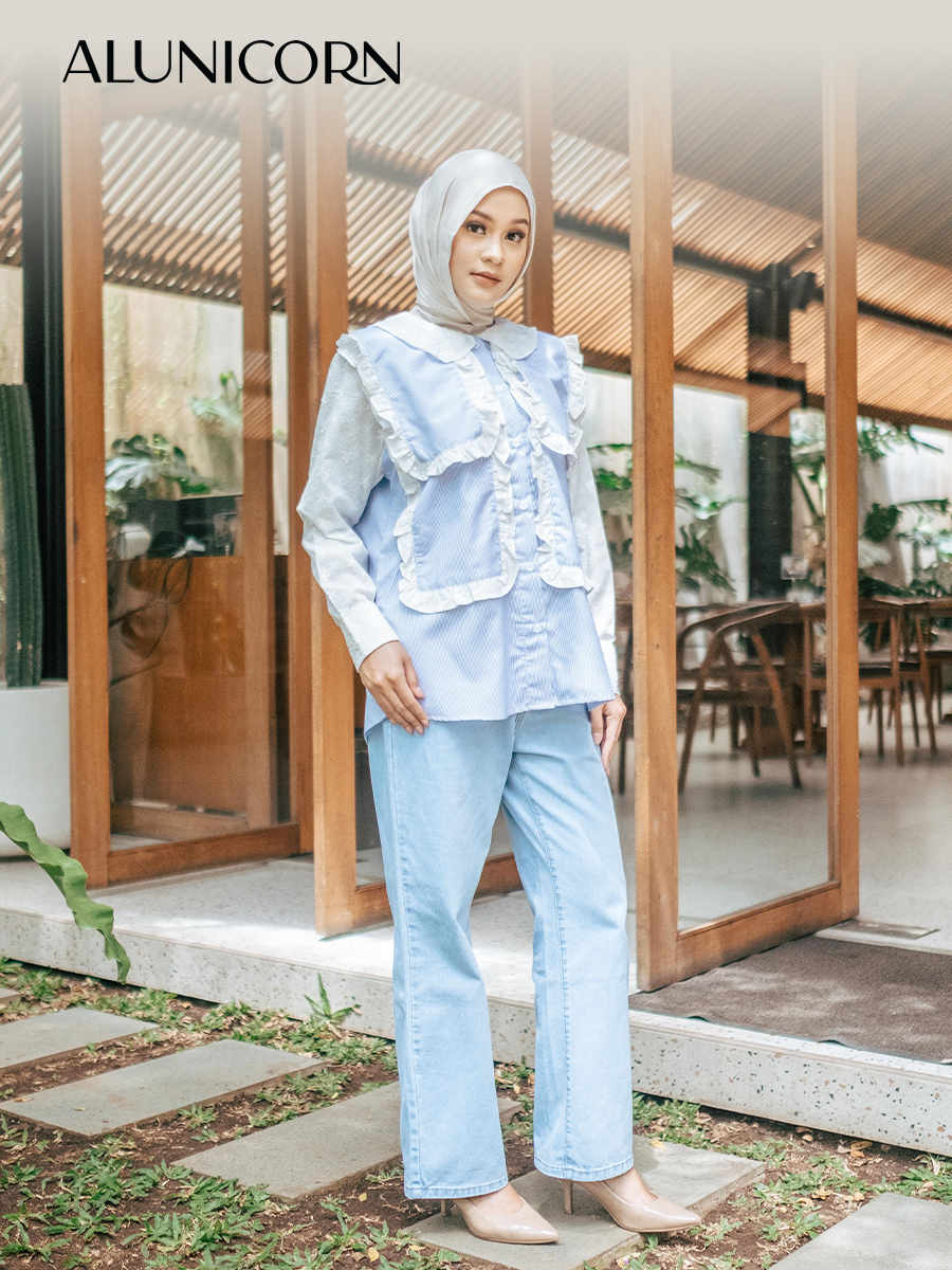 Alunicorn - Royale Classic Series - Kemeja Katun Bordir Wanita  - Desain Elegan & Detail Renda