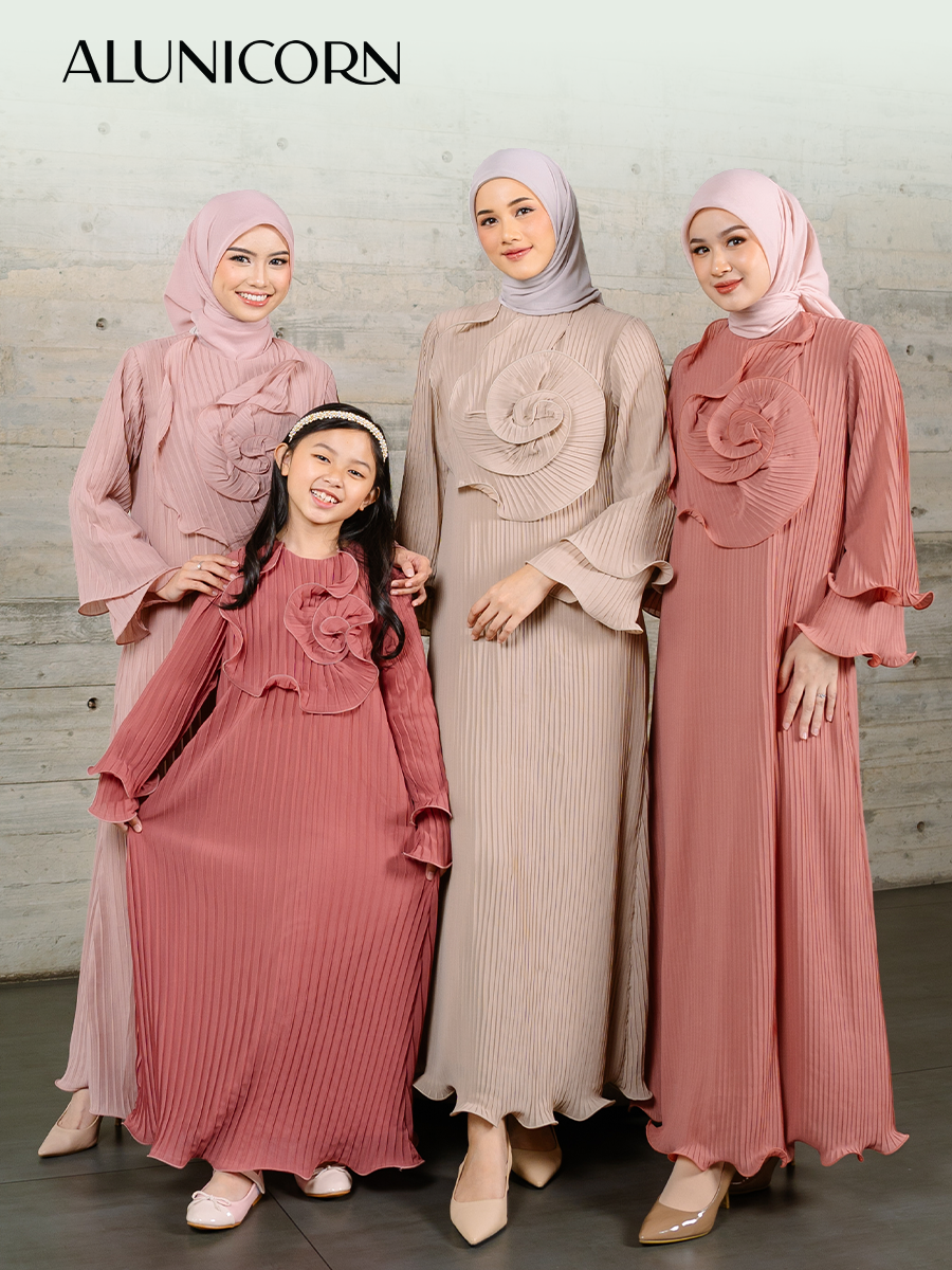 Alunicorn  - Indirha Dress -  Dress Plisket- Dress Mom's