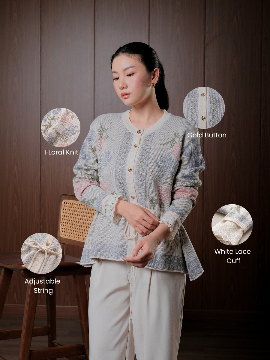 Alunicorn - Senra Series Raine - Cardigan Blouse Wanita Korean Style Knitwear Premium Elegant Casual Outer Rajut Fashion Cewek Kekinian