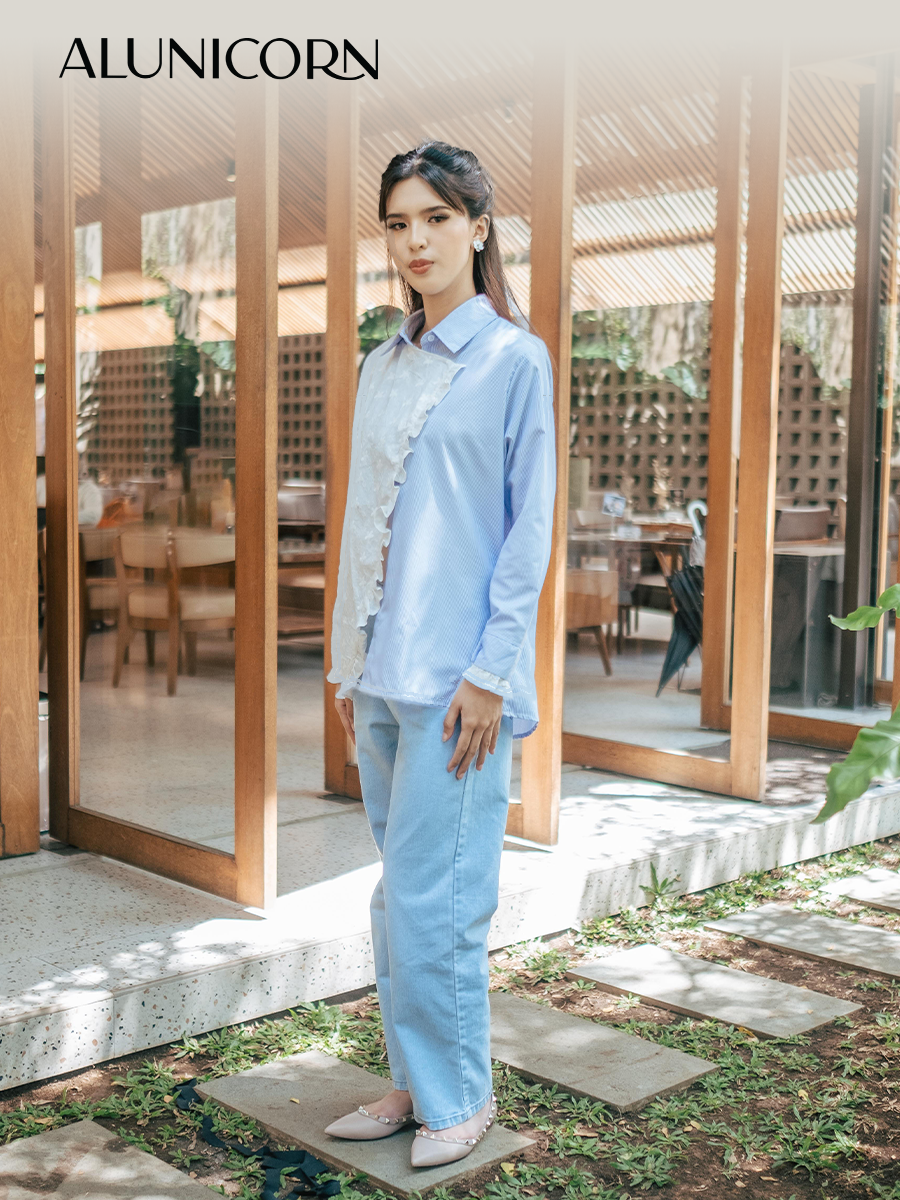 Alunicorn - Royale Classic Series - Kemeja Katun Bordir Wanita  - Desain Elegan & Detail Renda