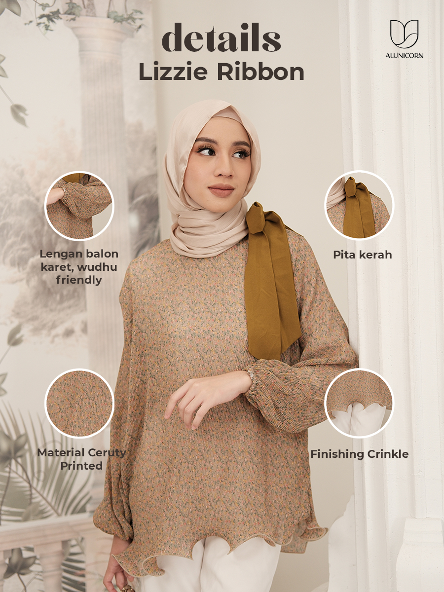 Alunicorn - Lizzie Blouse - Blouse Wanita - Blouse Plisket - Printed